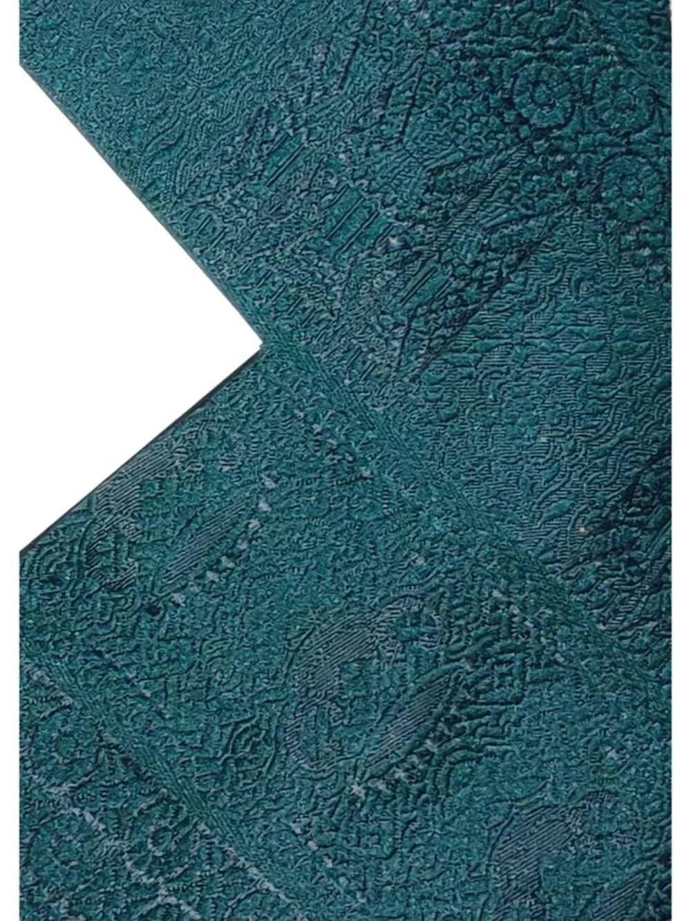 Blocks by Damon Necktie Deep Green Black Ornamental Woven Vintage Union Made USA